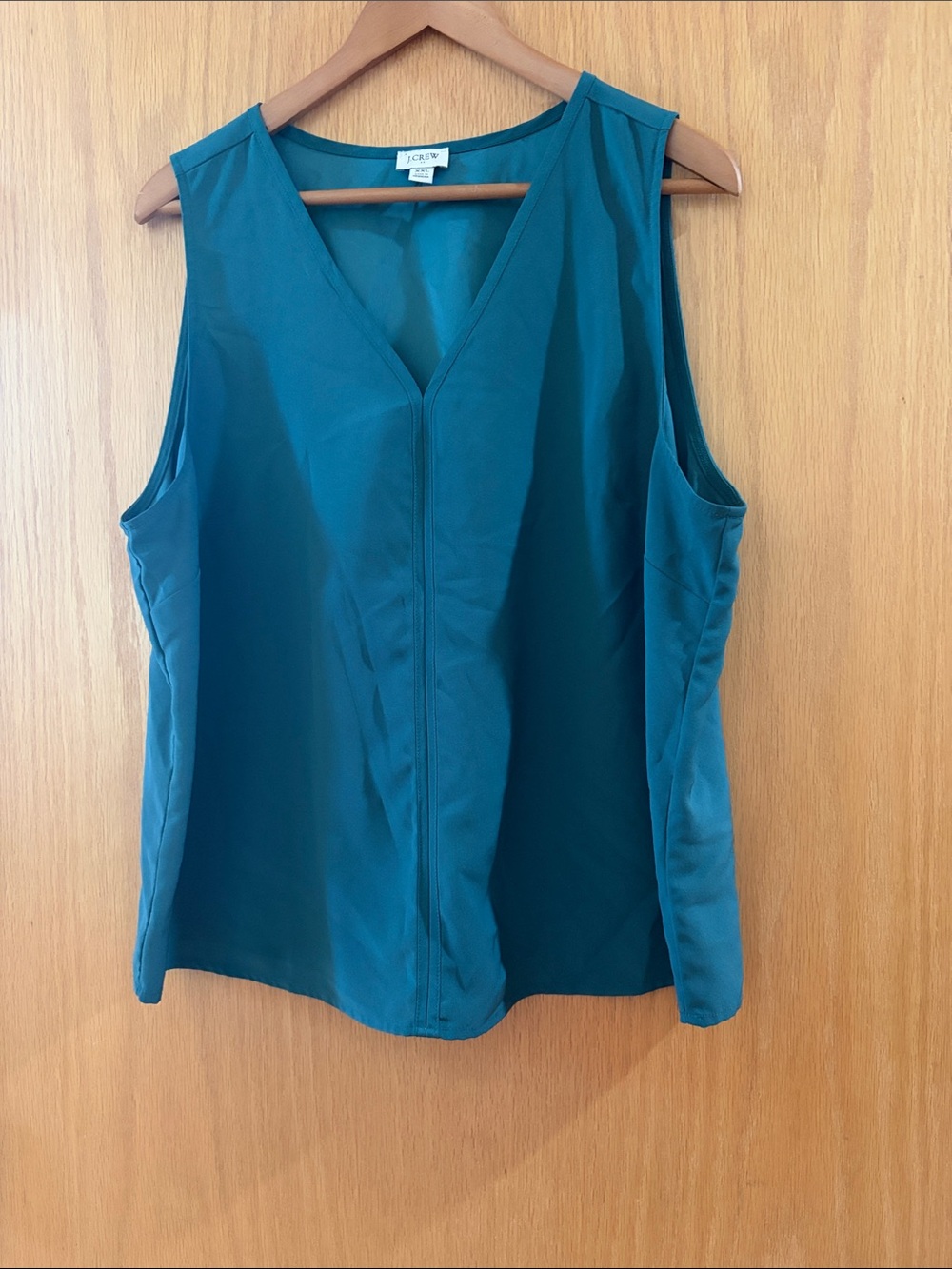J. Crew dark green V-Neck Sleeveless Shell